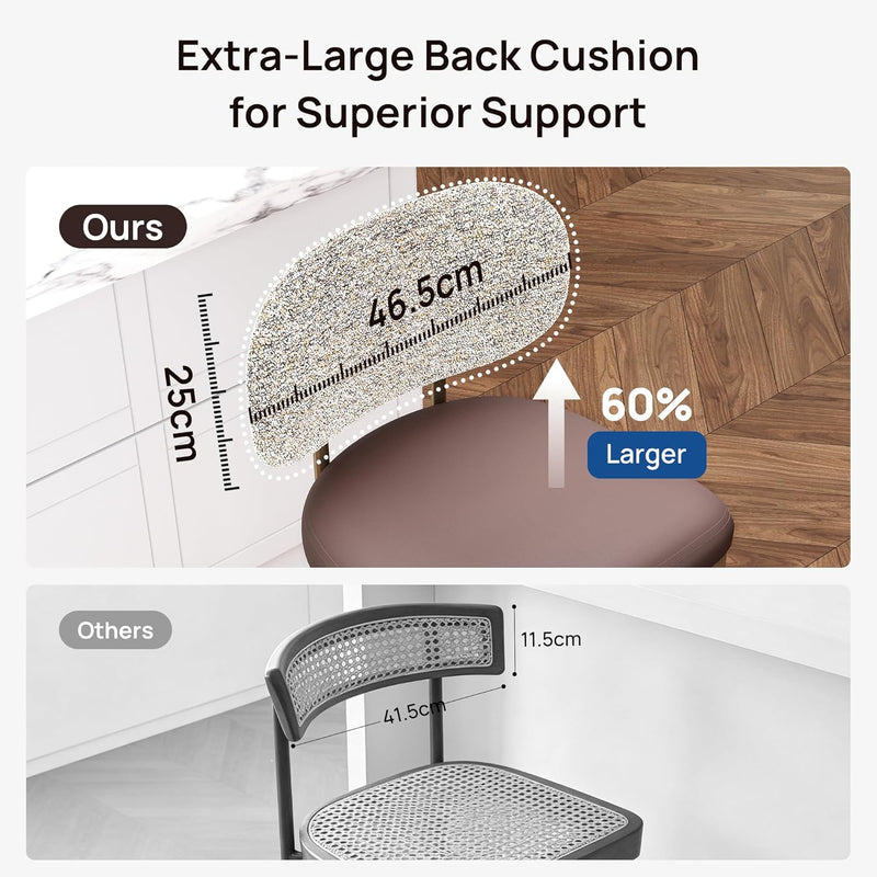 Bar Stools Counter Chairs with Backs and 9 (Set of 2)