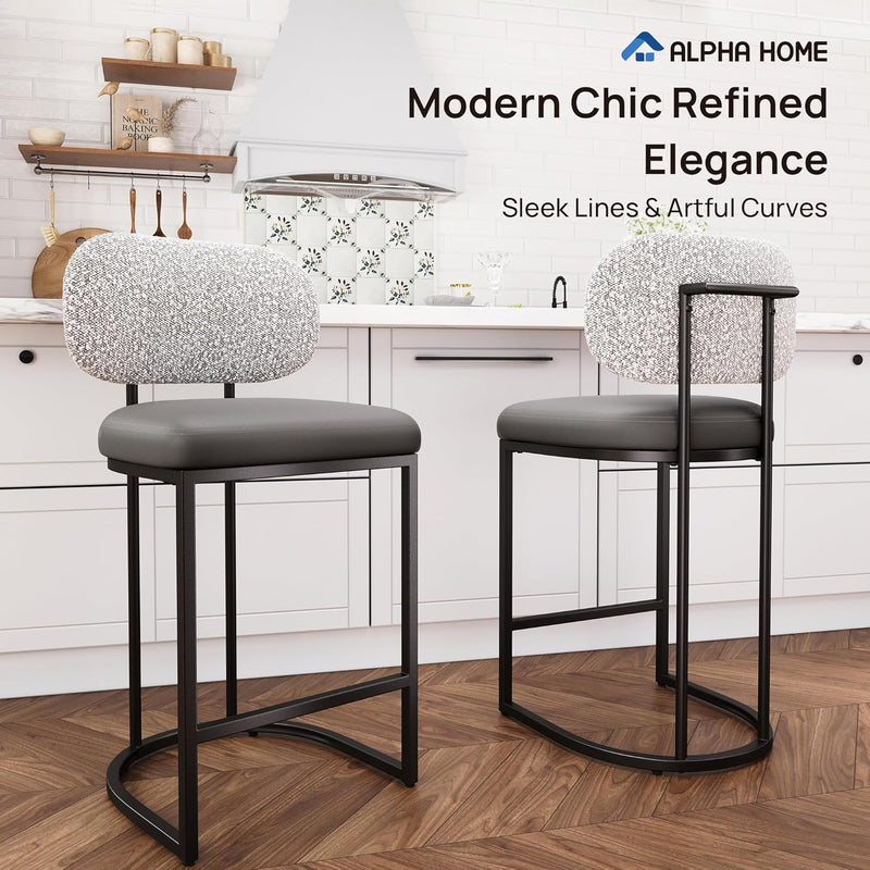 Bar Stools Counter Chairs with Backs and 9 (Set of 2)