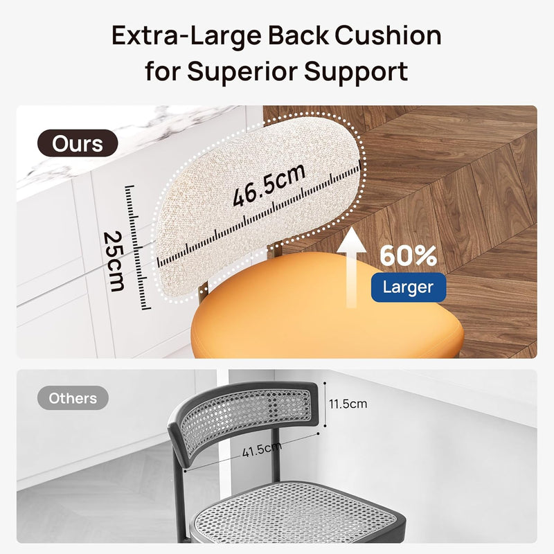 Bar Stools Counter Chairs with Backs and 9 (Set of 2)