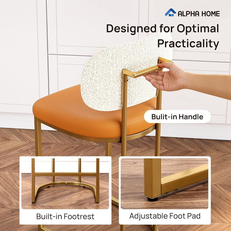 Bar Stools Counter Chairs with Backs and 9 (Set of 2)