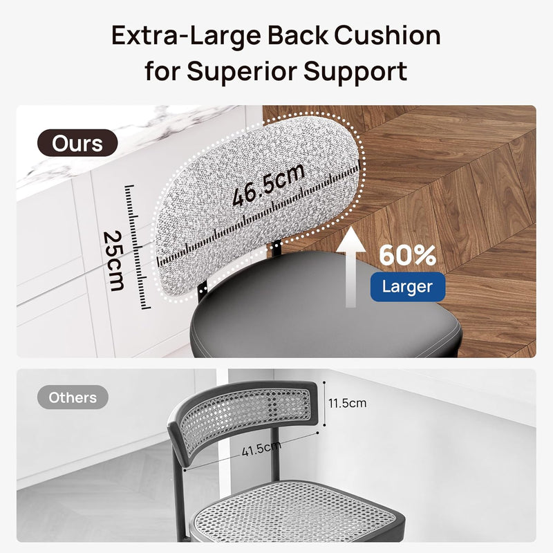 Bar Stools Counter Chairs with Backs and 9 (Set of 2)
