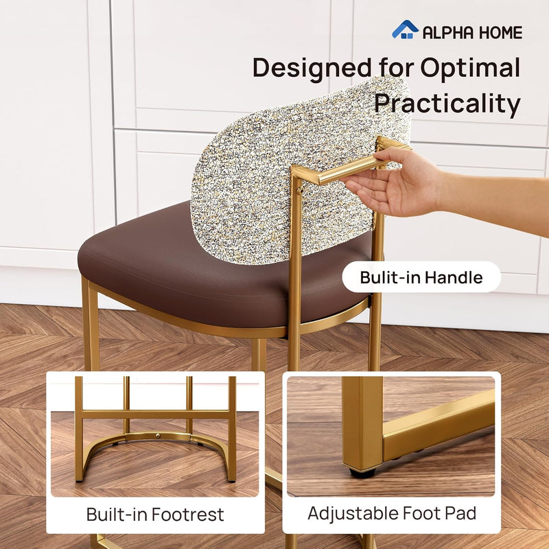 Bar Stools Counter Chairs with Backs and 9 (Set of 2)