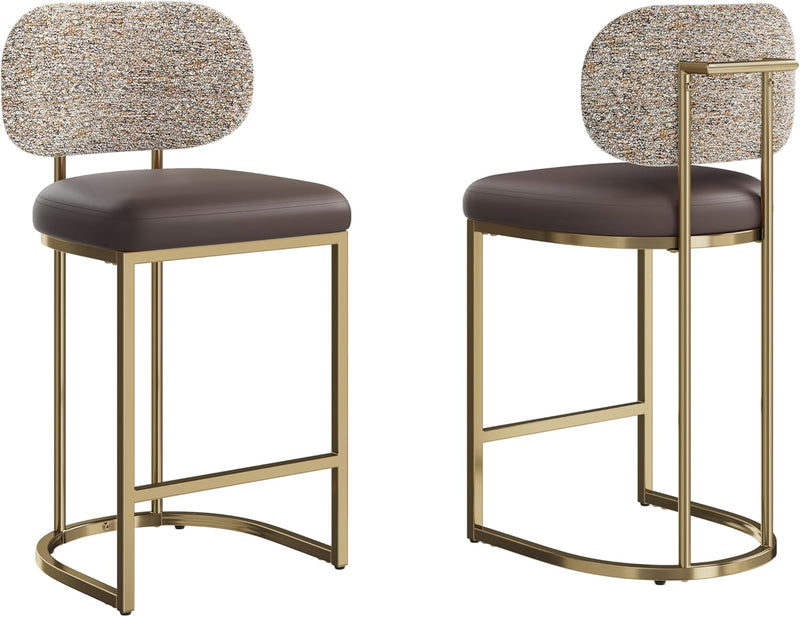 Bar Stools Counter Chairs with Backs and 9 (Set of 2)