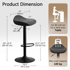 Bar Stools Counter Height Barstools PU Leather Woven (Set of 2)