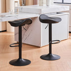 Bar Stools Counter Height Barstools PU Leather Woven (Set of 2)