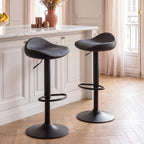 Bar Stools Counter Height Barstools PU Leather Woven (Set of 2)
