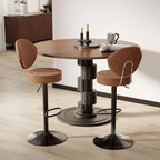 Bar Stools Faux Leather Breakfast (Set of 2)