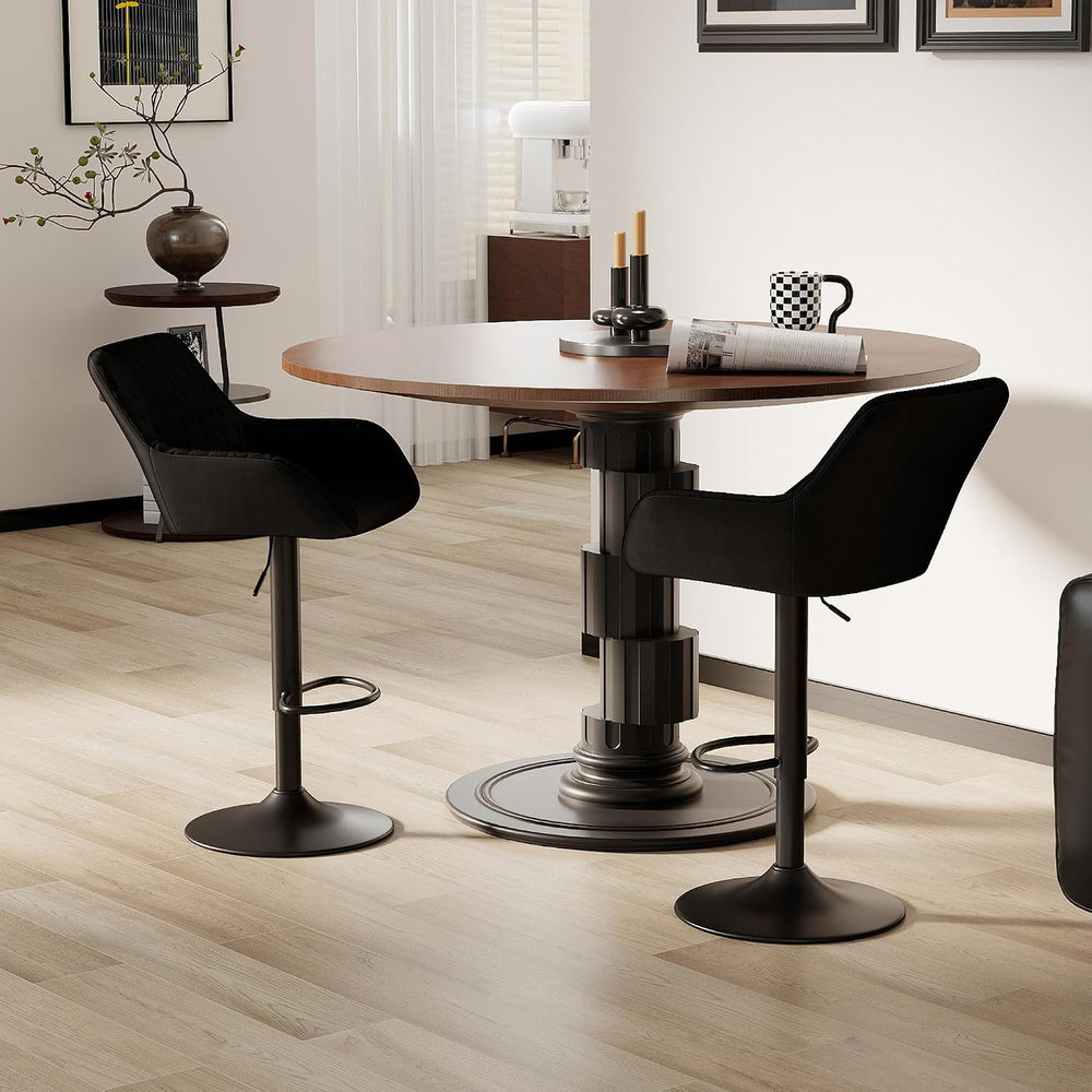 Bar Stools Height Adjustable Swivel Barstools (Set of 2)