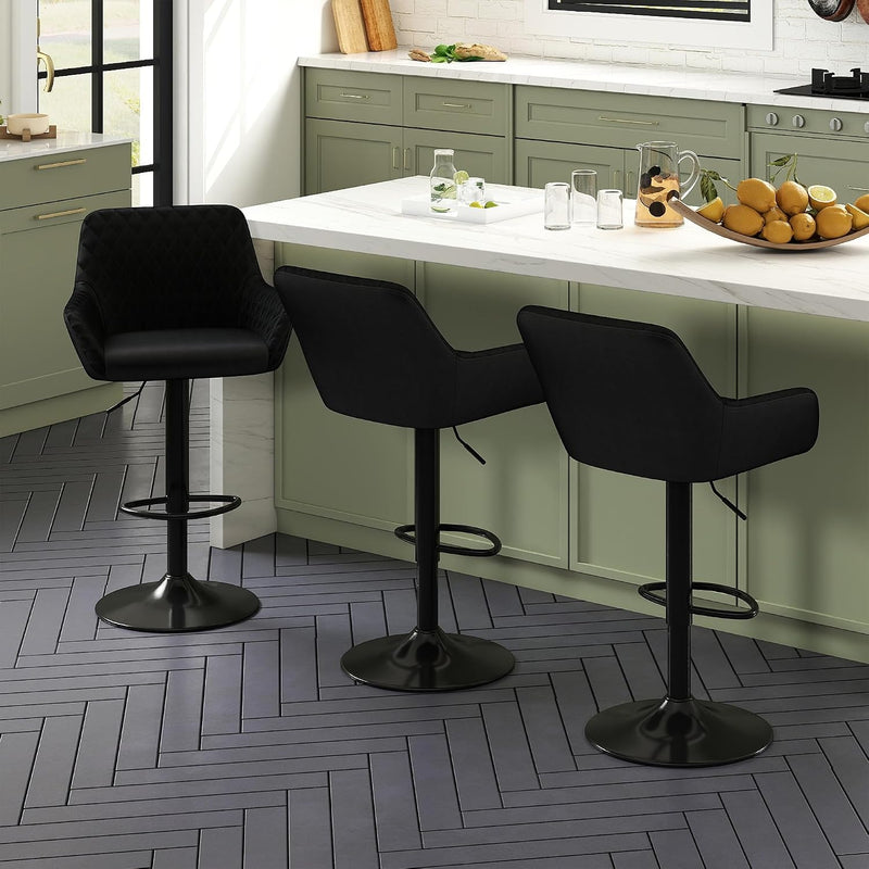 Bar Stools Height Adjustable Swivel Barstools (Set of 2)