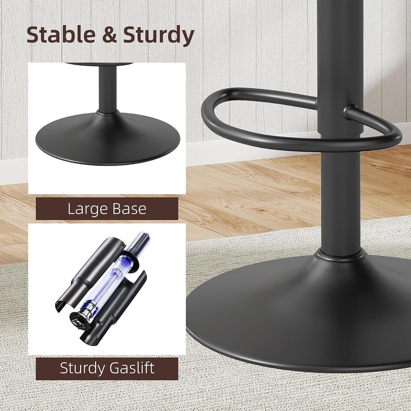 Bar Stools Height Adjustable Swivel Barstools (Set of 2)