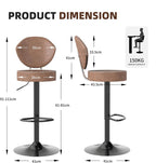 Bar Stools Faux Leather Breakfast (Set of 3)