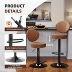 Bar Stools Faux Leather Breakfast (Set of 3)