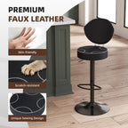 Bar Stools Faux Leather Breakfast (Set of 3)