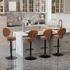 Bar Stools Faux Leather Breakfast (Set of 3)