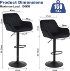 Bar Stools Height Adjustable Swivel Barstools (Set of 2)