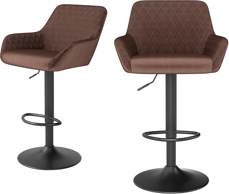 Bar Stools Height Adjustable Swivel Barstools (Set of 2)
