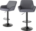 Bar Stools Height Adjustable Swivel Barstools (Set of 2)