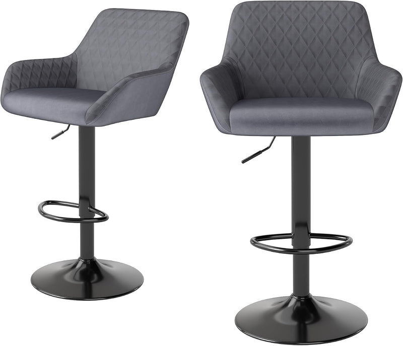 Bar Stools Height Adjustable Swivel Barstools (Set of 2)