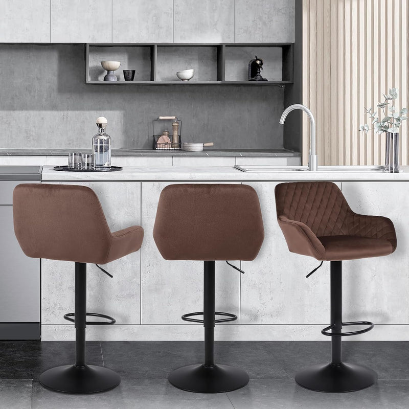 Bar Stools Height Adjustable Swivel Barstools (Set of 2)