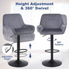 Bar Stools Height Adjustable Swivel Barstools (Set of 2)