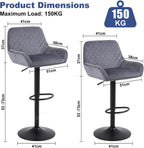 Bar Stools Height Adjustable Swivel Barstools (Set of 2)