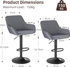 Bar Stools Height Adjustable Swivel Barstools (Set of 2)