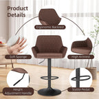 Bar Stools Height Adjustable Swivel Barstools (Set of 2)