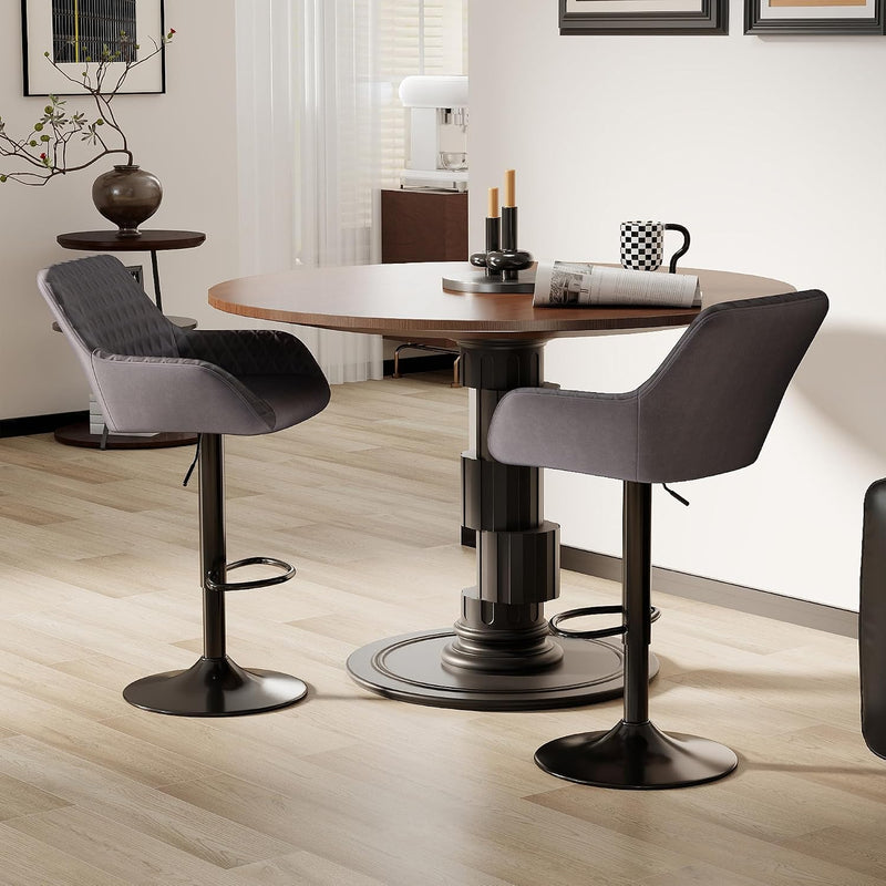 Bar Stools Height Adjustable Swivel Barstools (Set of 2)