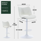 Bar Stools Modern Breakfast Barstools with Open Backrest (Set of 2)
