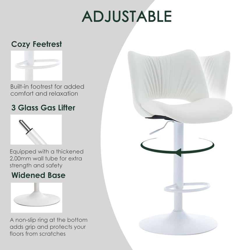 Bar Stools Modern Breakfast Barstools with Open Backrest (Set of 2)