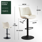Bar Stools Modern Breakfast Barstools with Open Backrest (Set of 2)