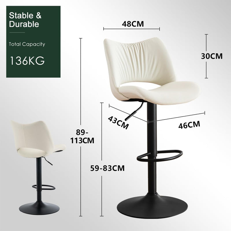 Bar Stools Modern Breakfast Barstools with Open Backrest (Set of 2)