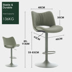 Bar Stools Modern Breakfast Barstools with Open Backrest (Set of 2)