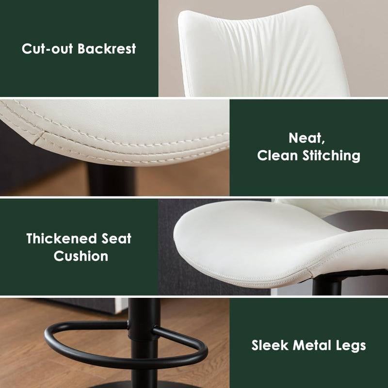 Bar Stools Modern Breakfast Barstools with Open Backrest (Set of 2)