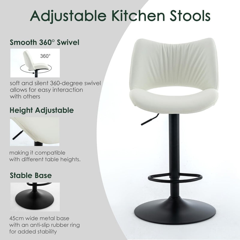 Bar Stools Modern Breakfast Barstools with Open Backrest (Set of 2)
