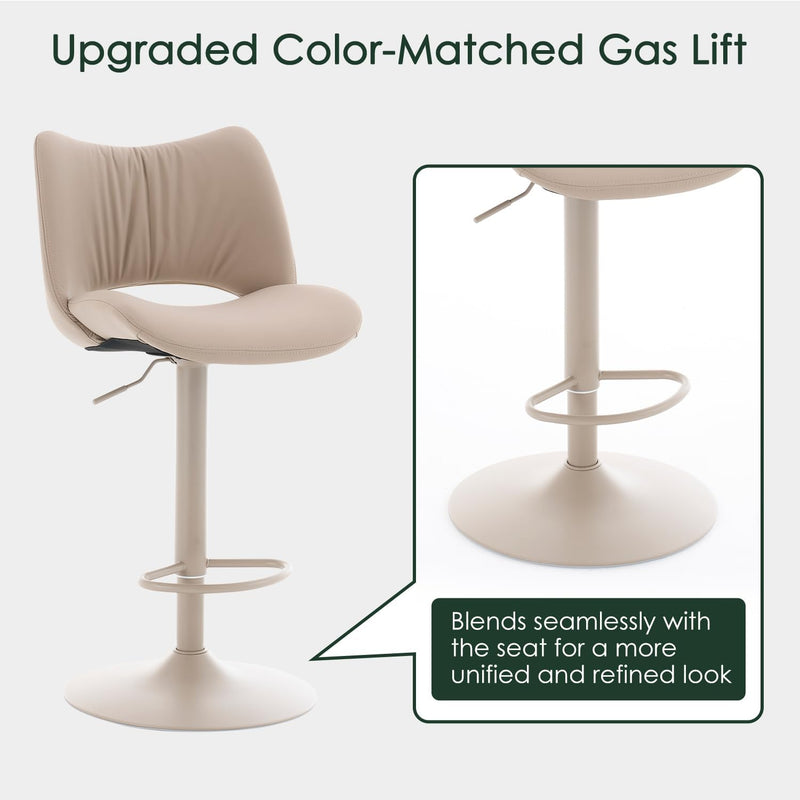 Bar Stools Modern Breakfast Barstools with Open Backrest (Set of 2)