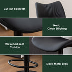 Bar Stools Modern Breakfast Barstools with Open Backrest (Set of 2)