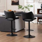 Bar Stools Modern Breakfast Barstools with Open Backrest (Set of 2)