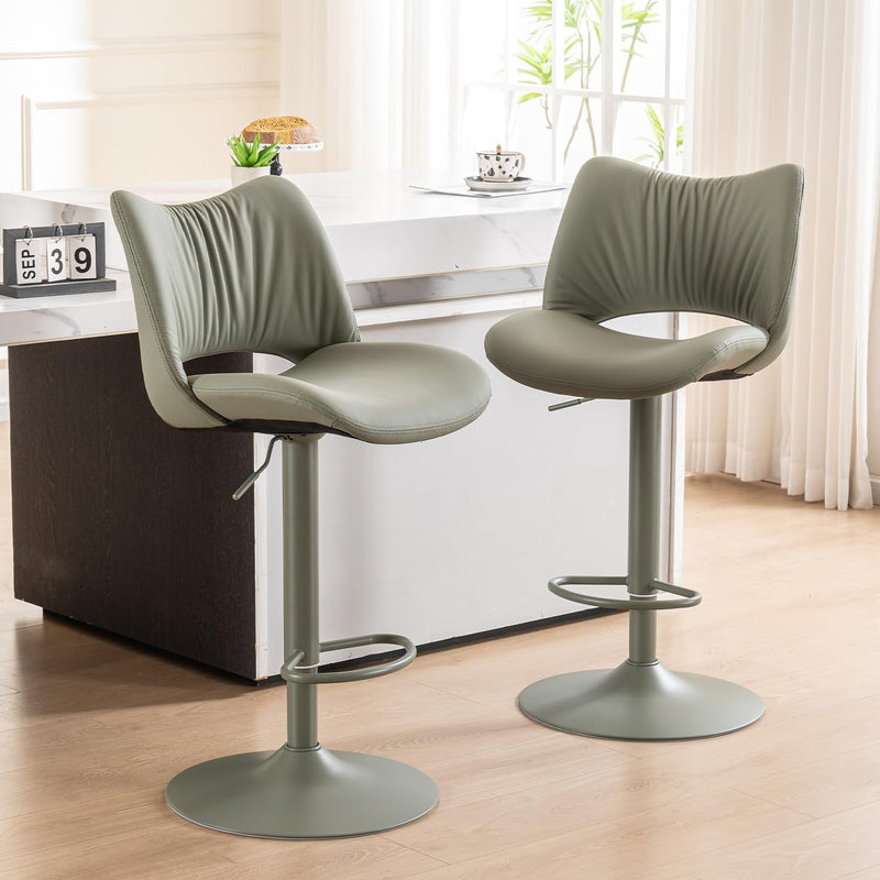 Bar Stools Modern Breakfast Barstools with Open Backrest (Set of 2)