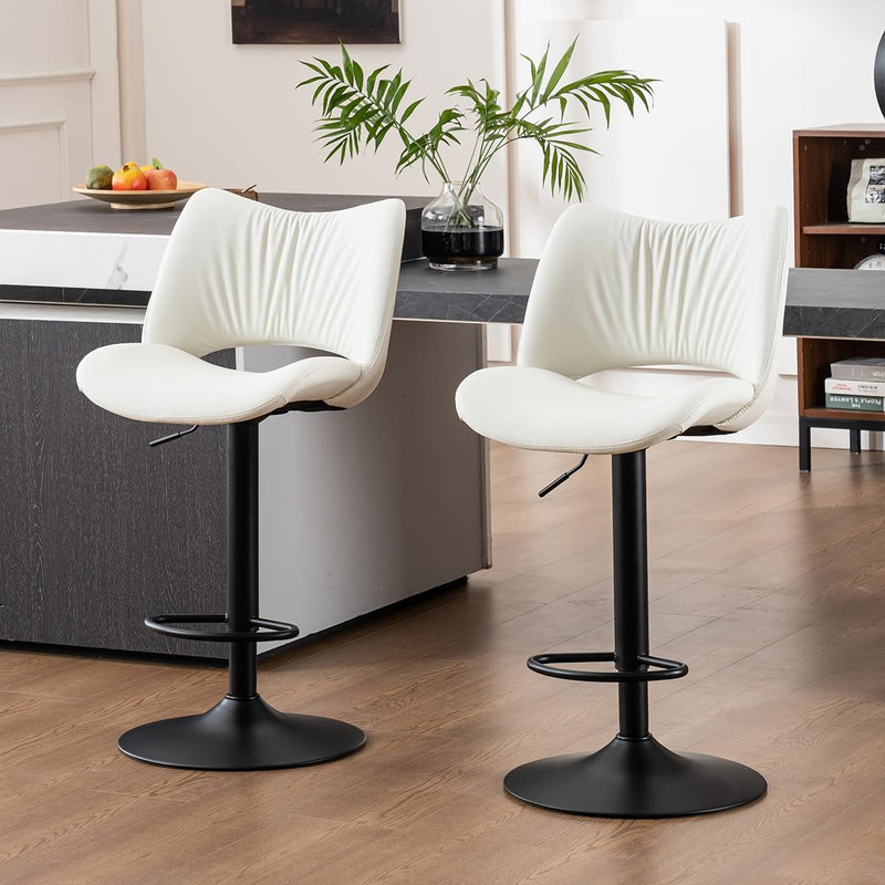 Bar Stools Modern Breakfast Barstools with Open Backrest (Set of 2)