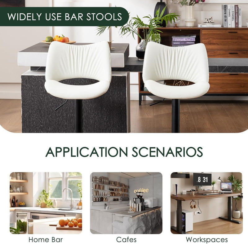 Bar Stools Modern Breakfast Barstools with Open Backrest (Set of 2)