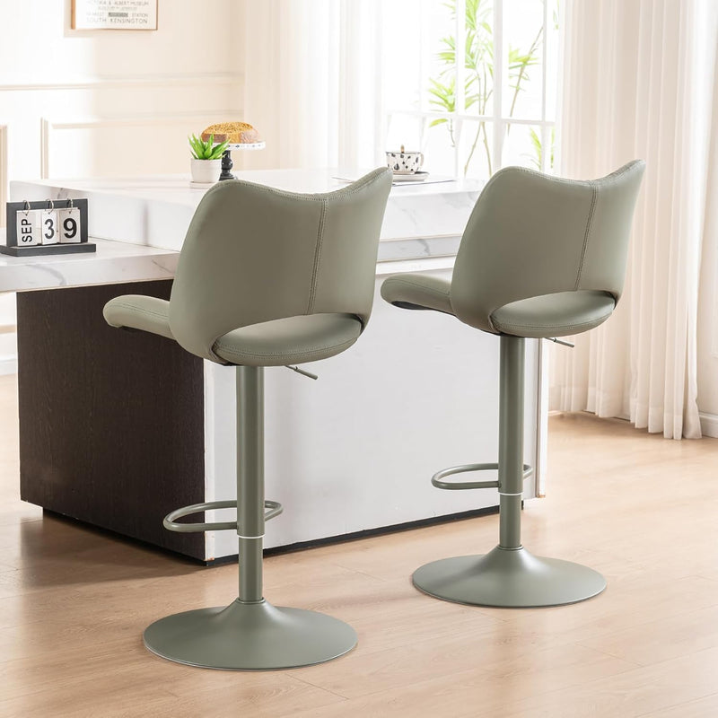 Bar Stools Modern Breakfast Barstools with Open Backrest (Set of 2)