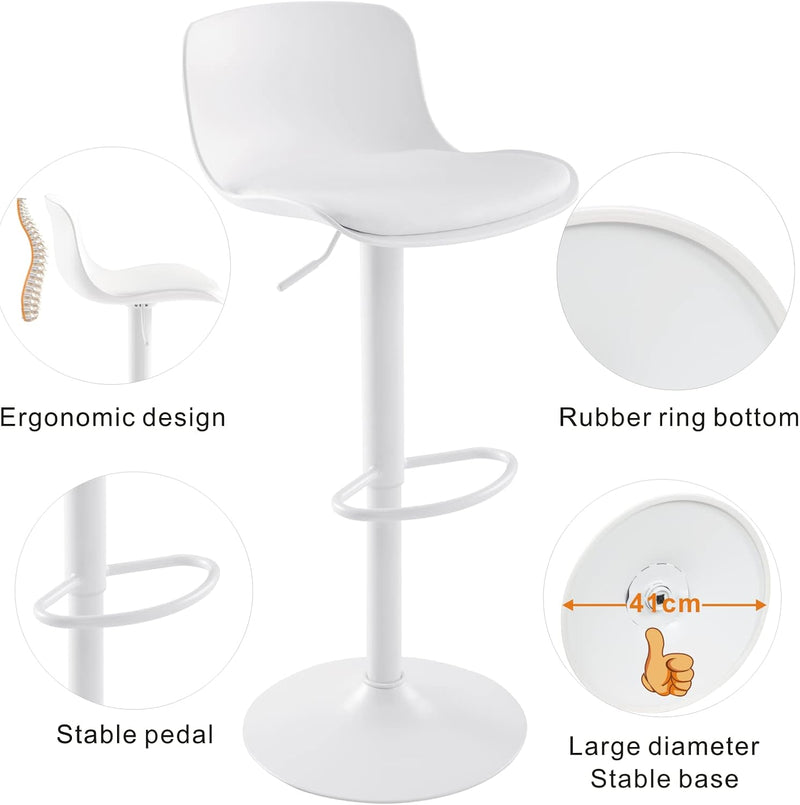 Bar Stools Modern PU Leather Counter Height Barstools (Set of 2)