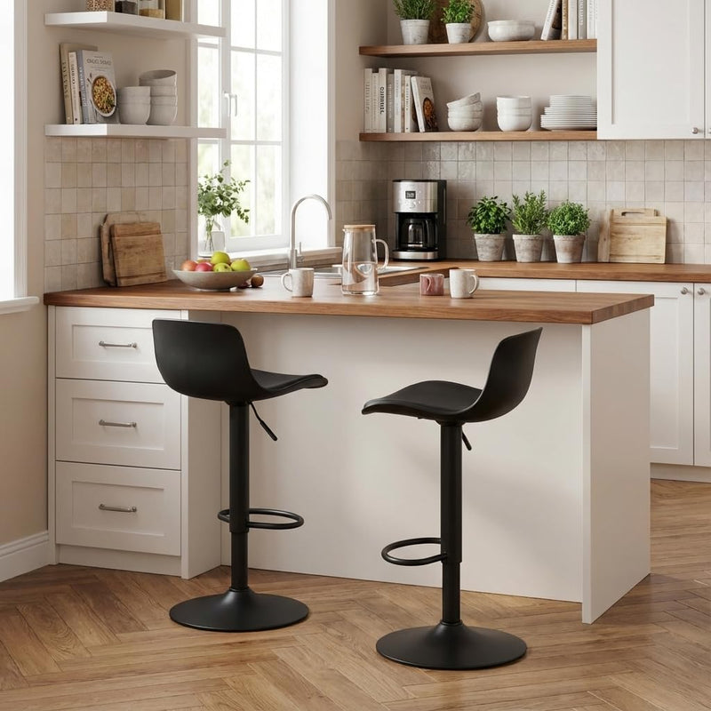 Bar Stools Modern PU Leather Counter Height Barstools (Set of 2)