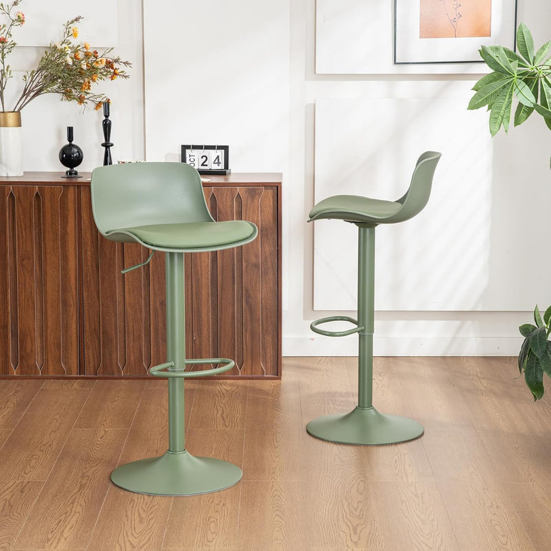 Bar Stools Modern PU Leather Counter Height Barstools (Set of 2)