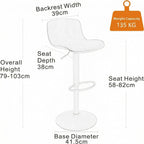 Bar Stools Modern PU Leather Counter Height Barstools (Set of 2)