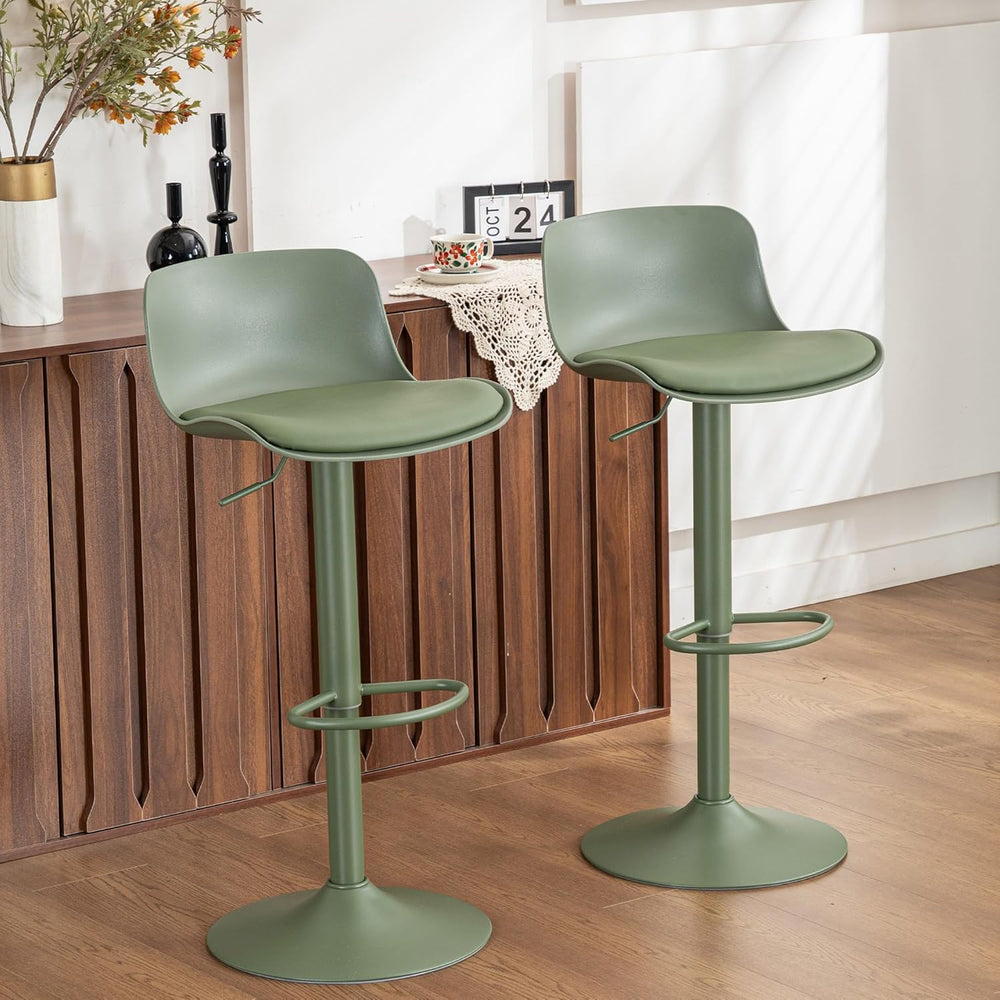 Bar Stools Modern PU Leather Counter Height Barstools (Set of 2)