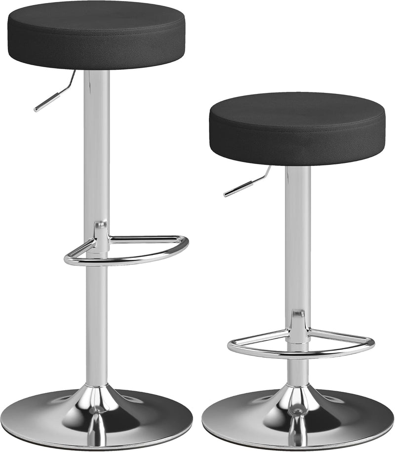Bar Stools Modern PU Leather Swivel Height Adjustable (Set of 2)