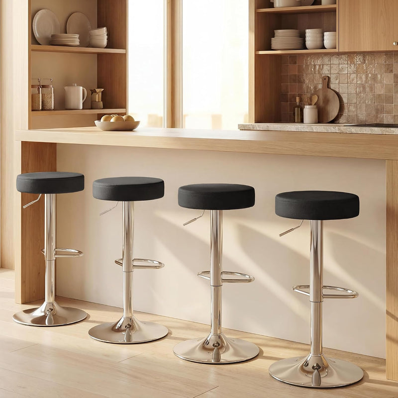 Bar Stools Modern PU Leather Swivel Height Adjustable (Set of 2)