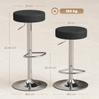 Bar Stools Modern PU Leather Swivel Height Adjustable (Set of 2)